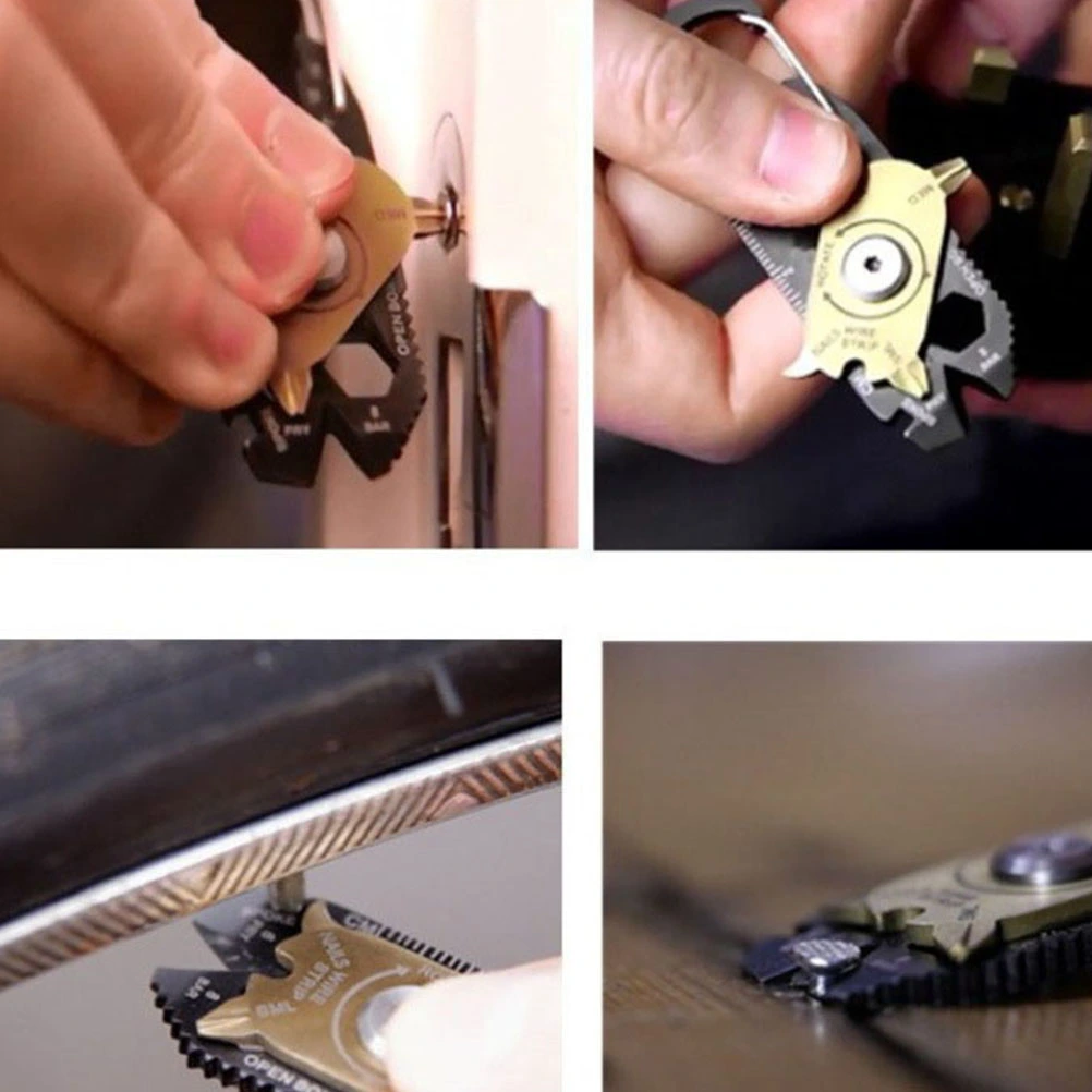 2Pcs Roulette 20 in 1 Stainless Steel Wrench Screwdriver Portable Gadget Multi-function Key Hook