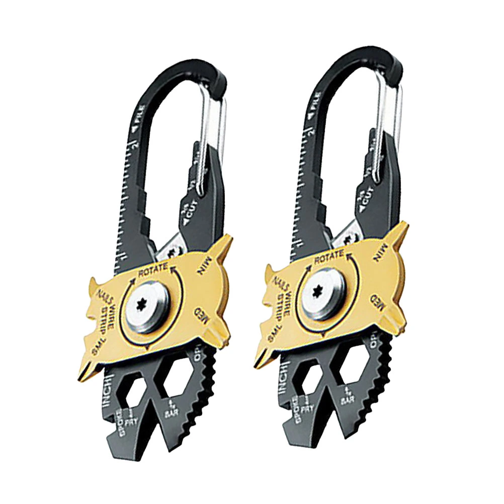 2Pcs Roulette 20 in 1 Stainless Steel Wrench Screwdriver Portable Gadget Multi-function Key Hook