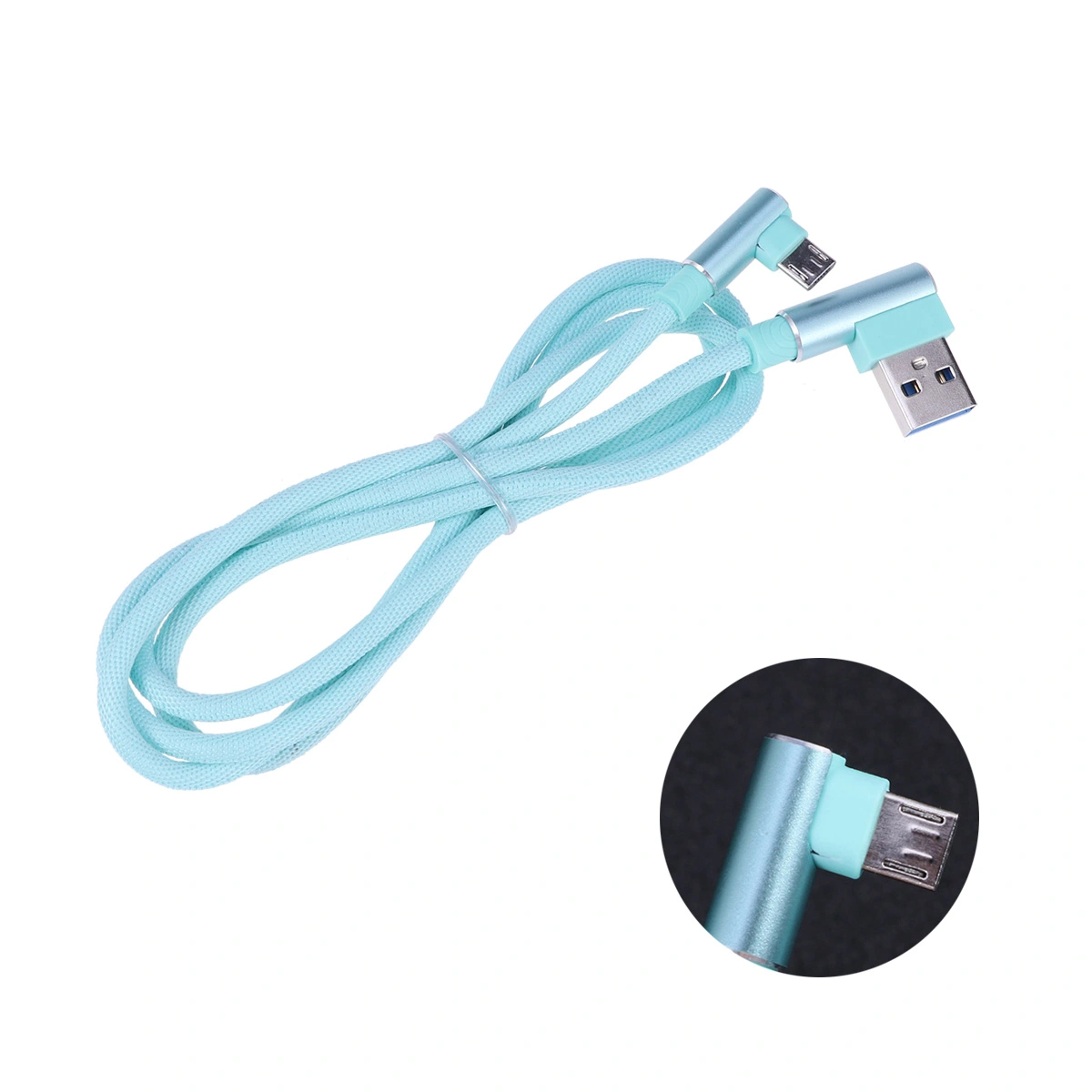 1m USB Type-C Cable Nylon Braided Dual Bend Quick Charger Fast Data Sync and Charging Cable for Android