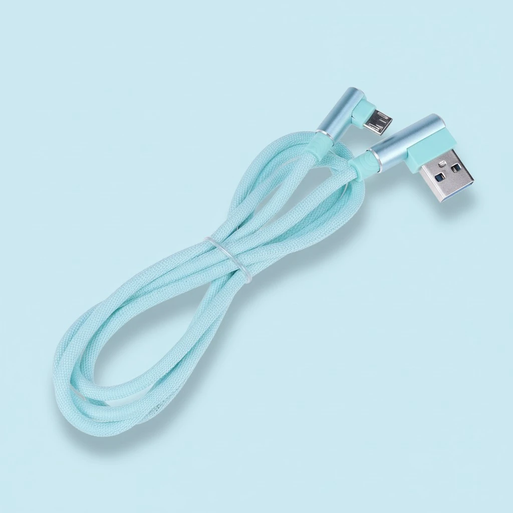 1m USB Type-C Cable Nylon Braided Dual Bend Quick Charger Fast Data Sync and Charging Cable for Android