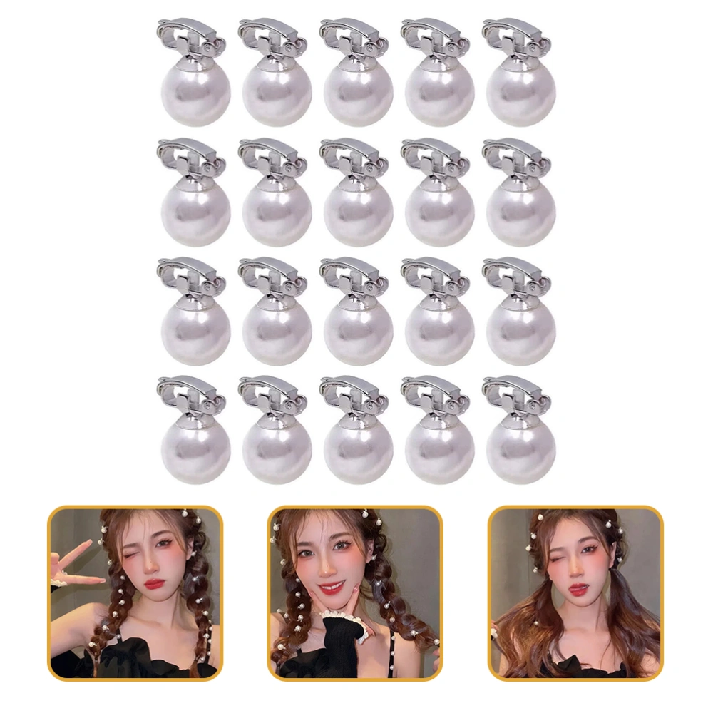 20pcs Pearl Hair Pin Mini Hair Clip Pearl Hair Buckle Girl Hair Accessory