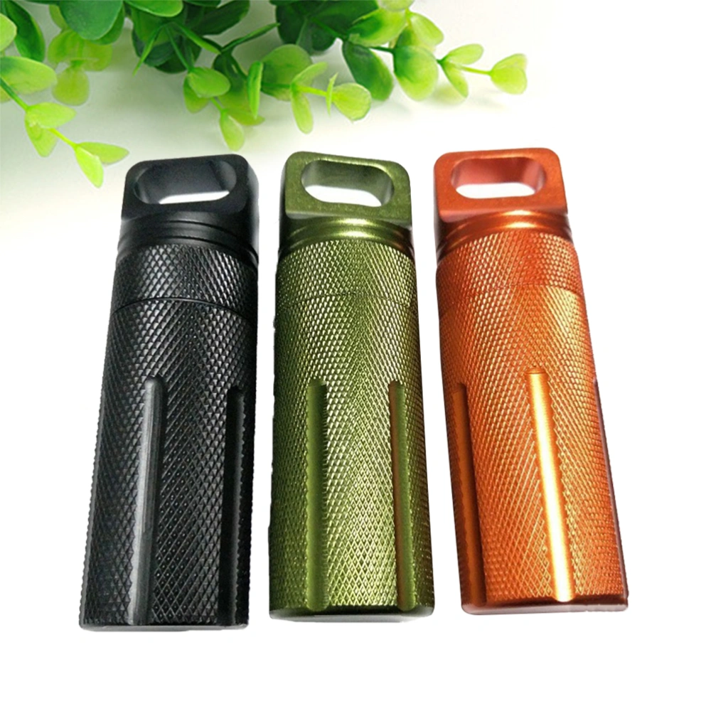 3 PCS Mini Aluminum Alloy Keychain Pill Fob Holder Waterproof Single Pill Case Box