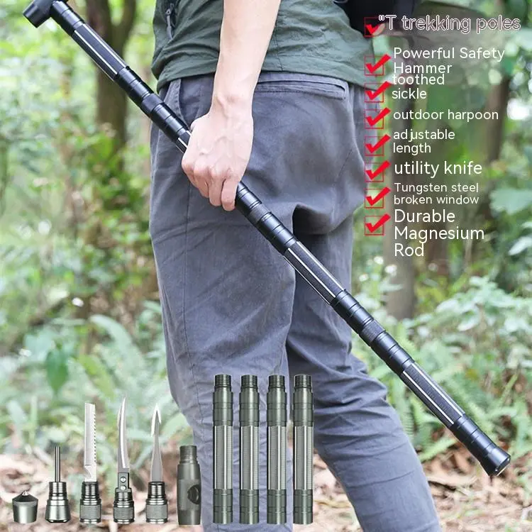 Outdoor Multifunctional Self-defense Stick Alpenstock