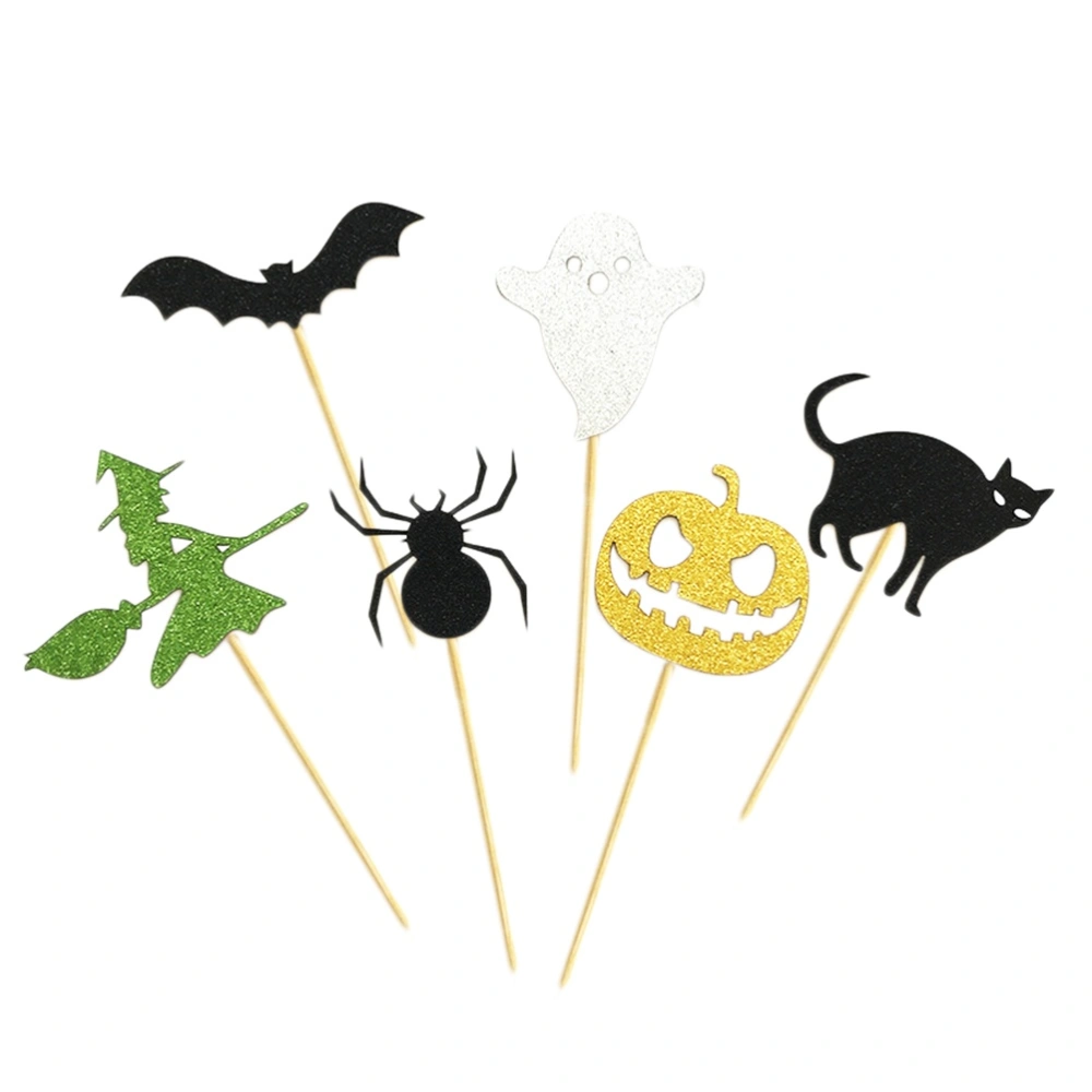 6PCS Halloween Themed Cupcake Toppers Picks Horrible Party Cake Decorating Toothpick