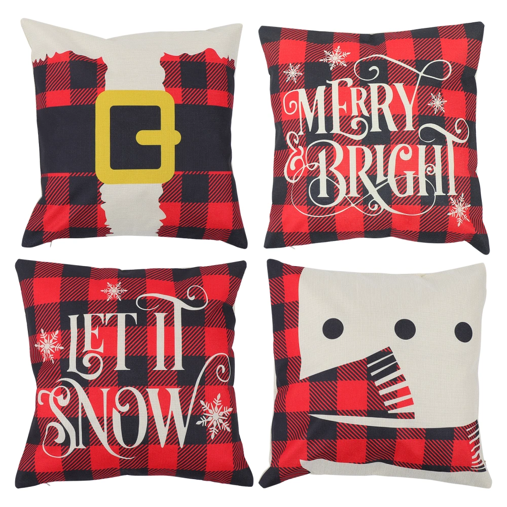 4Pcs Christmas Throw Pillow Case Unique Cushion Cover Decorative Cushion Cover