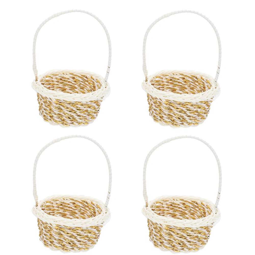 4Pcs Hand Basket Flower Arrangement Baskets Portable Storage Baskets for Home