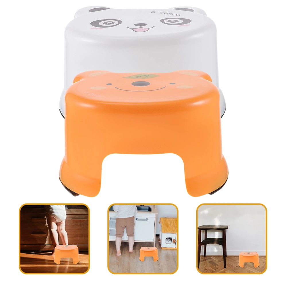 2pcs Plastic Stool Shoes Change Stool Lightweight Step Stool for Home Kindergarten