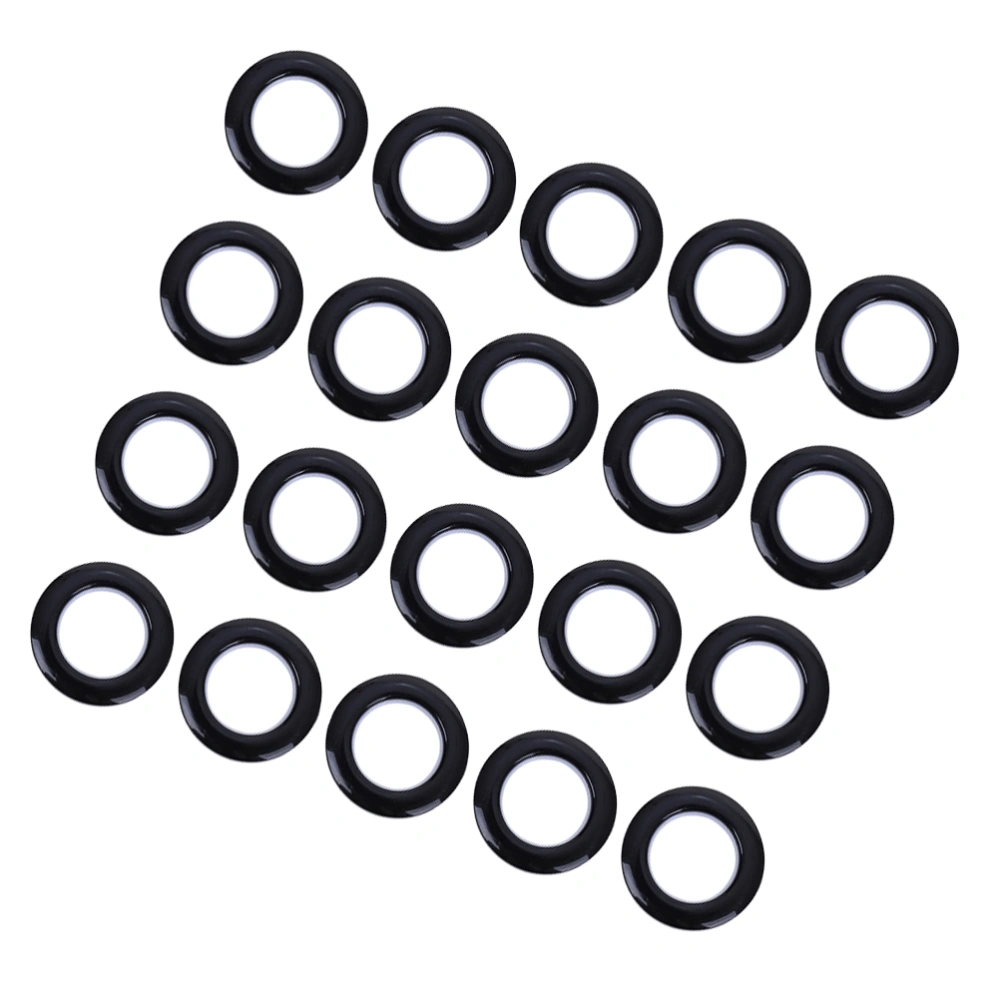 80pcs Curtain Circles Plastic Curtain Grommet Curtain Rod Accessories for Bedroom Living Room (Black)