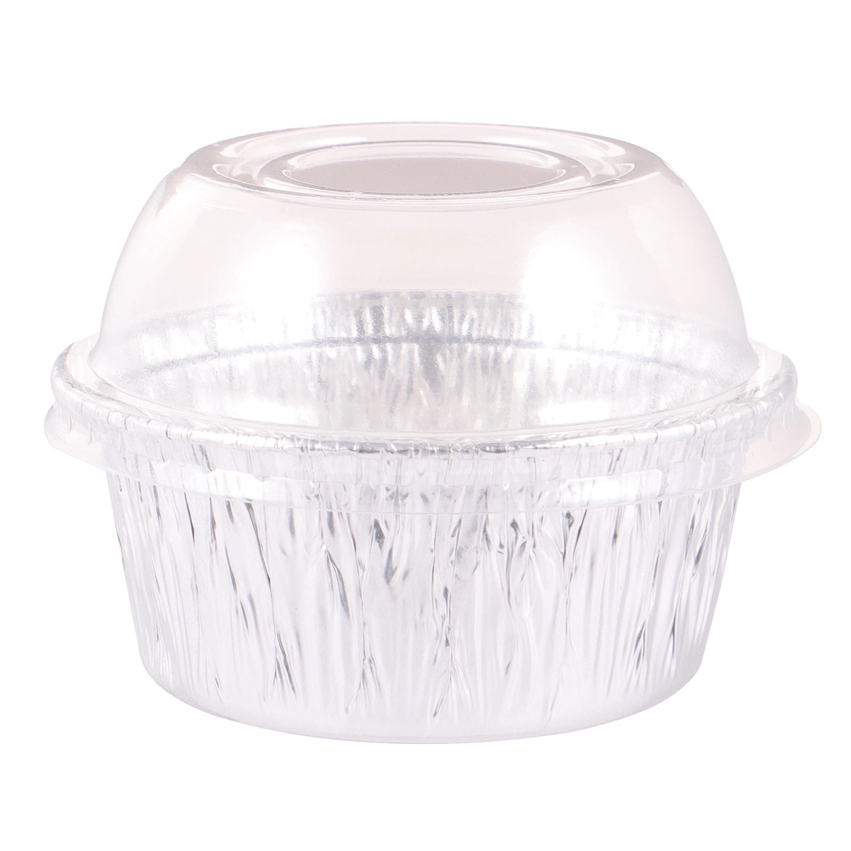 20pcs Tin Foil Bowl Fast Food Bowl Heat-resistant with Plastic Lid for Baking and Grilling (130ML)