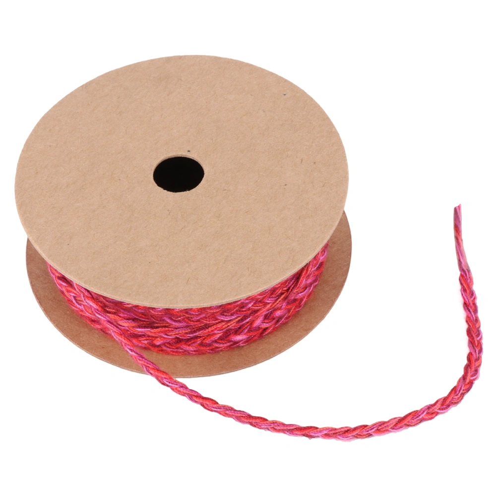 1 Roll Rope Gradient Color Multi-functional Braided Cotton Rope Costume Waist Rope for DIY Art Doll Braid Costume (Red)