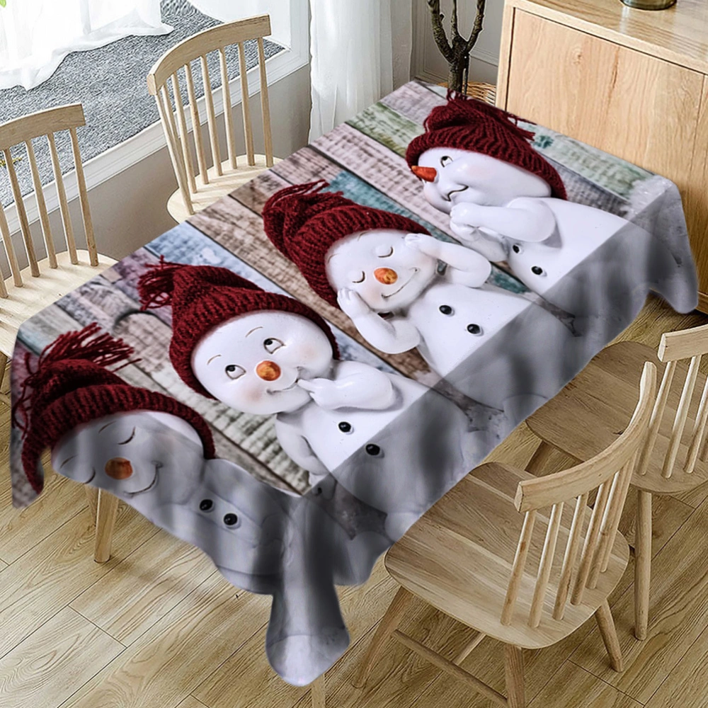 Table Cloth Table Cover Cartoon Snowman Printed Table Cover Table Mat (150x210)