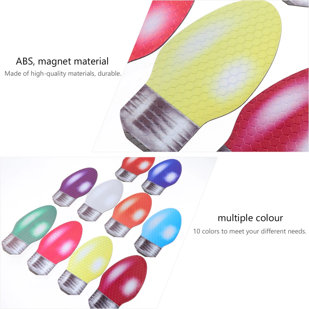 30pcs Christmas Colorful Light Bulb Refrigerator Car Magnetic Stickers Set