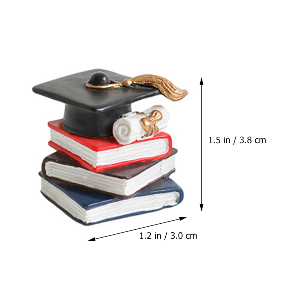 4pcs Cake Decorative Toppers Book Shape Cake Ornaments for Graduation Birthday