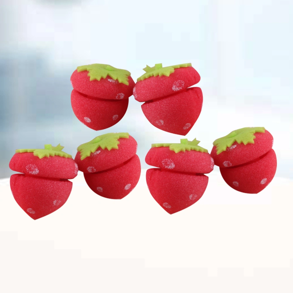 6 Pcs Hair Curler Sponge Roller DIY Hair Styling Tool Strawberry Curly Ball Hairdressing Tools for Women Home DIY