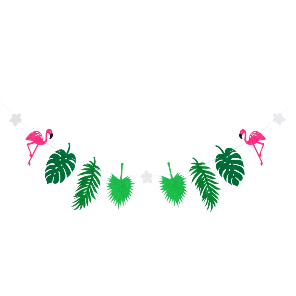 Flamingo Party Banner Non-woven Fabric Garland Banner for Birthday Party Festival Decoration (Green)