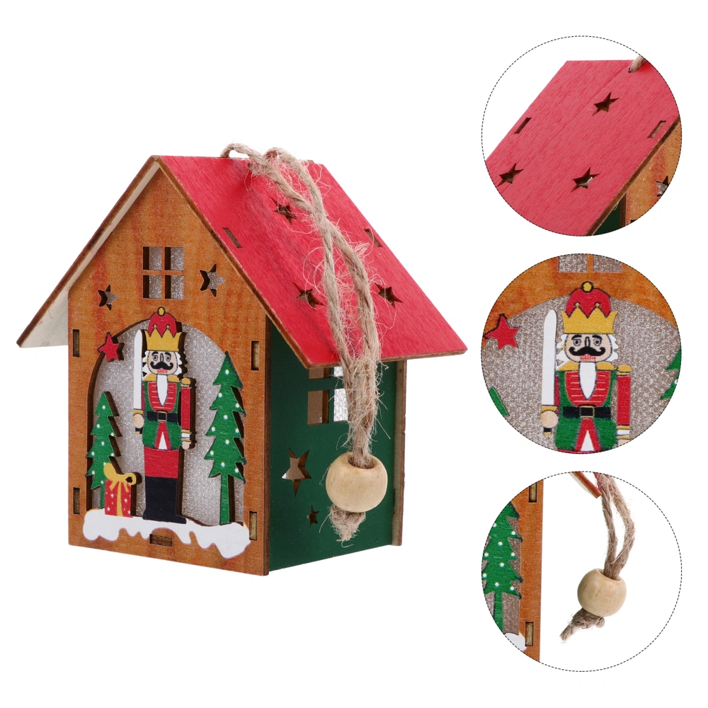 Luminous House Ornament Nutcracker Hanging Adornment Christmas Tree Pendants