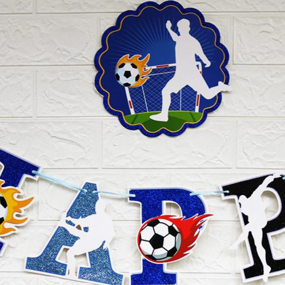 Football Theme Banner Colorful Bunting Letter Printing Flag Boys Party Hanging Garland Decoration Layout Supplies