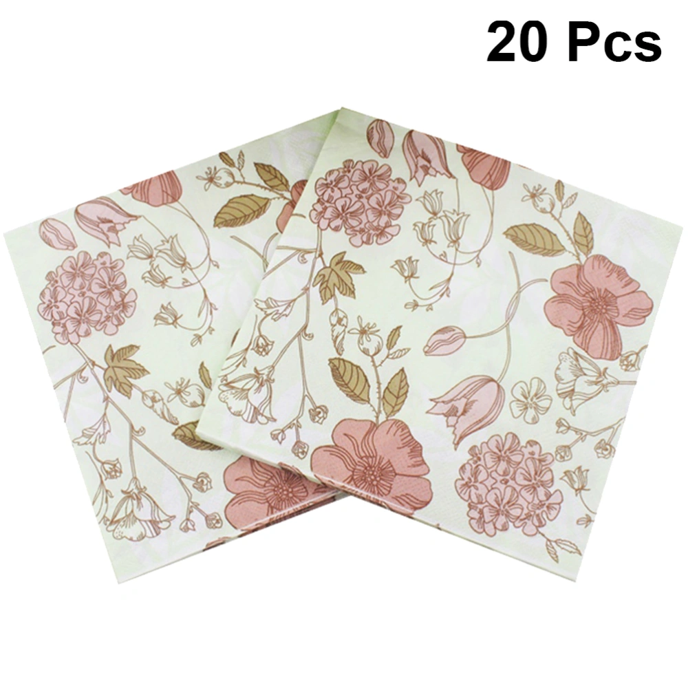 20PCS Color Printed Napkins Facial Tissue Printing Napkin for Party Banquet Daily Use Wedding Party