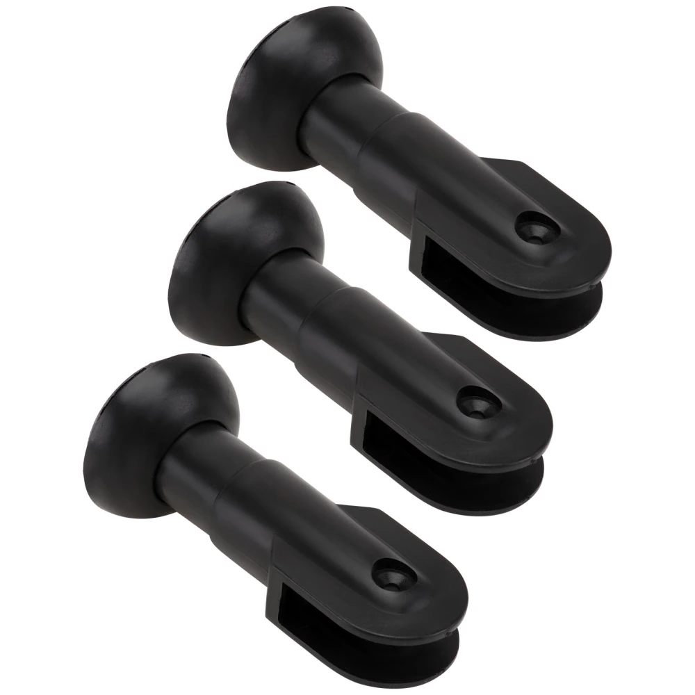 3pcs Restroom Partition Support Foot Toilet Bathroom Partition Fitting (Black)