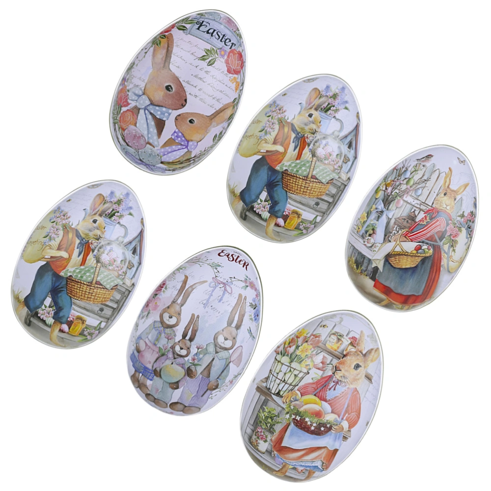 6pcs Easter Egg-shaped Candy Box Decorative Jewelry Box Gift Package Box