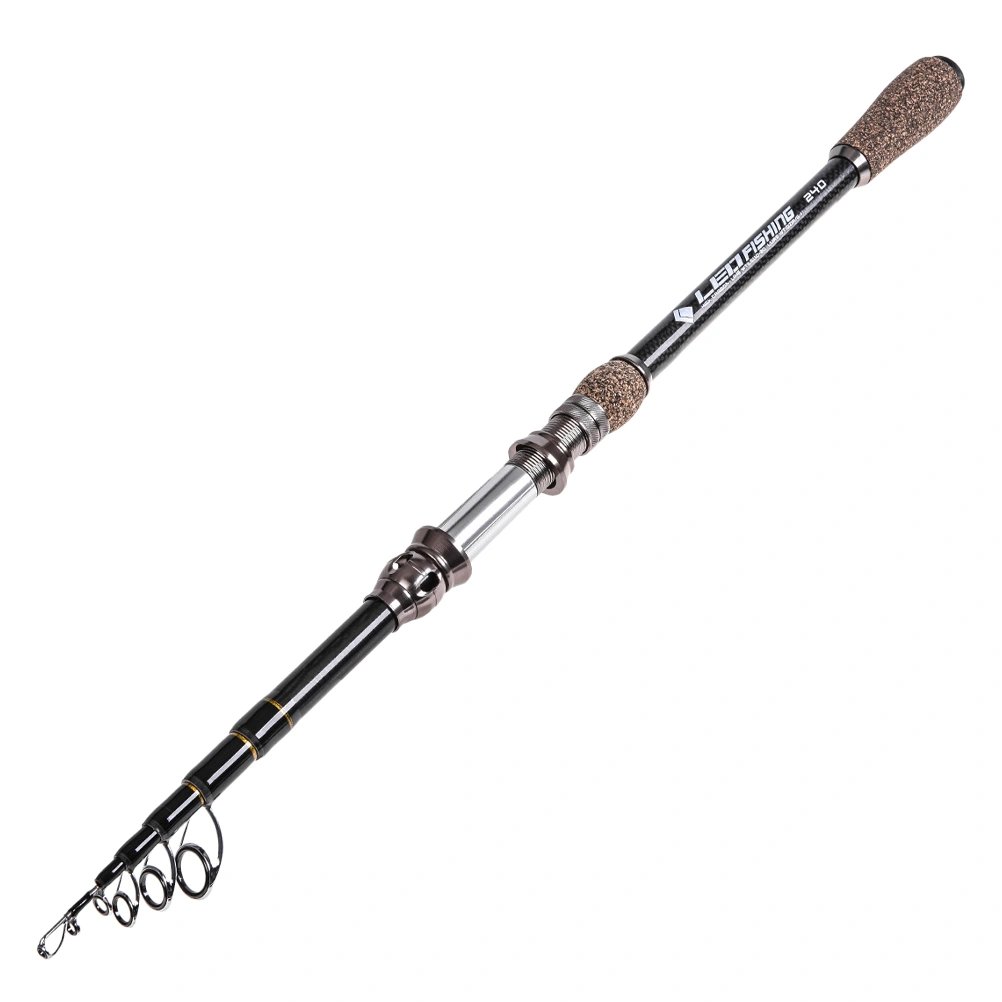 Telescopic Fishing Pole Portable Sea Fishing Rod Stylish Fishing Gear for Freshwater Saltwater Fishing Outdoor - 1.8m (Black)
