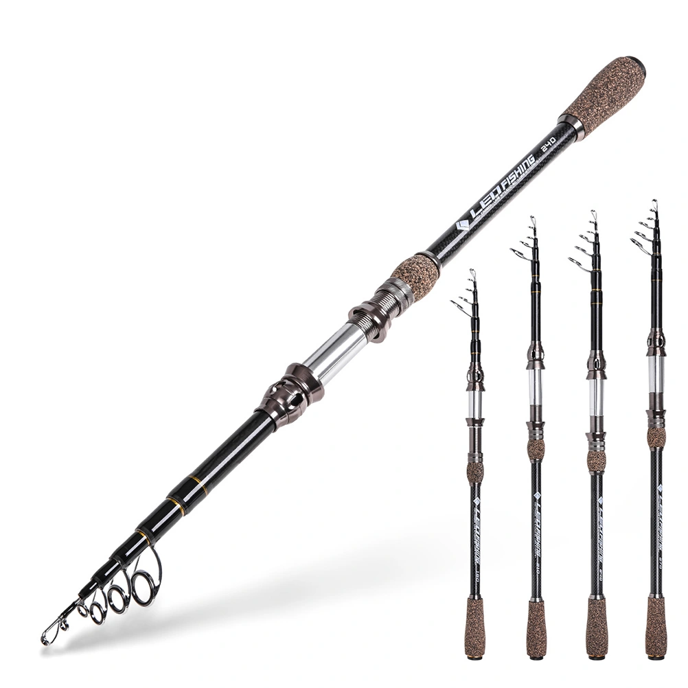 Telescopic Fishing Pole Portable Sea Fishing Rod Stylish Fishing Gear for Freshwater Saltwater Fishing Outdoor - 1.8m (Black)