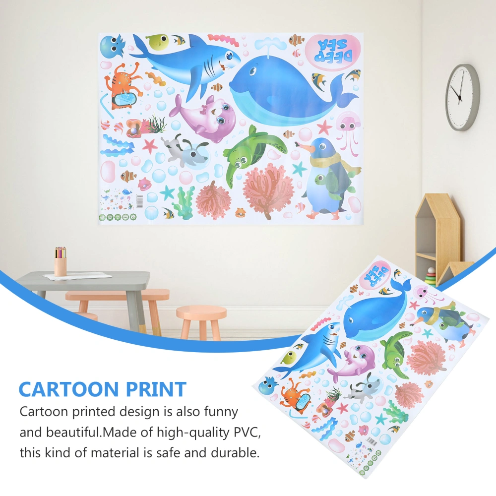 2pcs Children Cartoon Pattern Wall Stickers Backgrounds Photographic Props