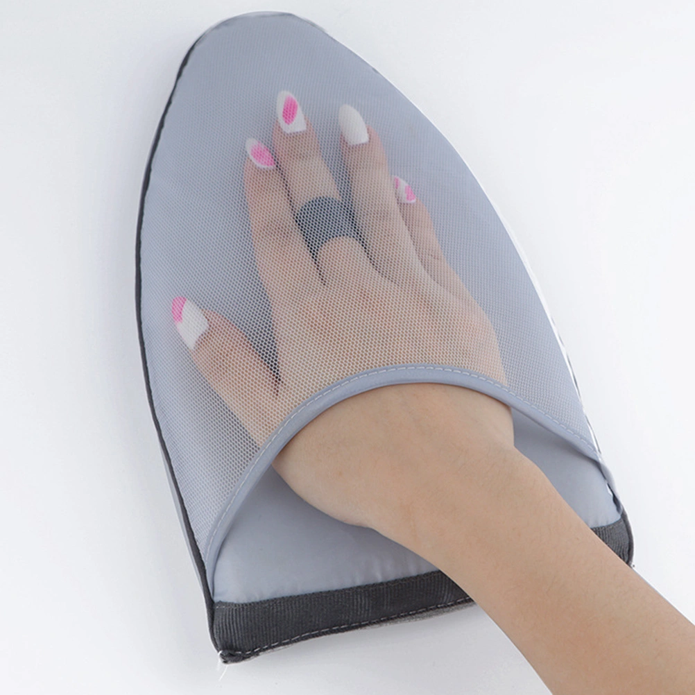 1Pc Ironing Glove Heat Resistant Glove Garment Steamer Ironing Glove for Handhold Clothes Steamer (Grey Pointed End Finger Buckled)