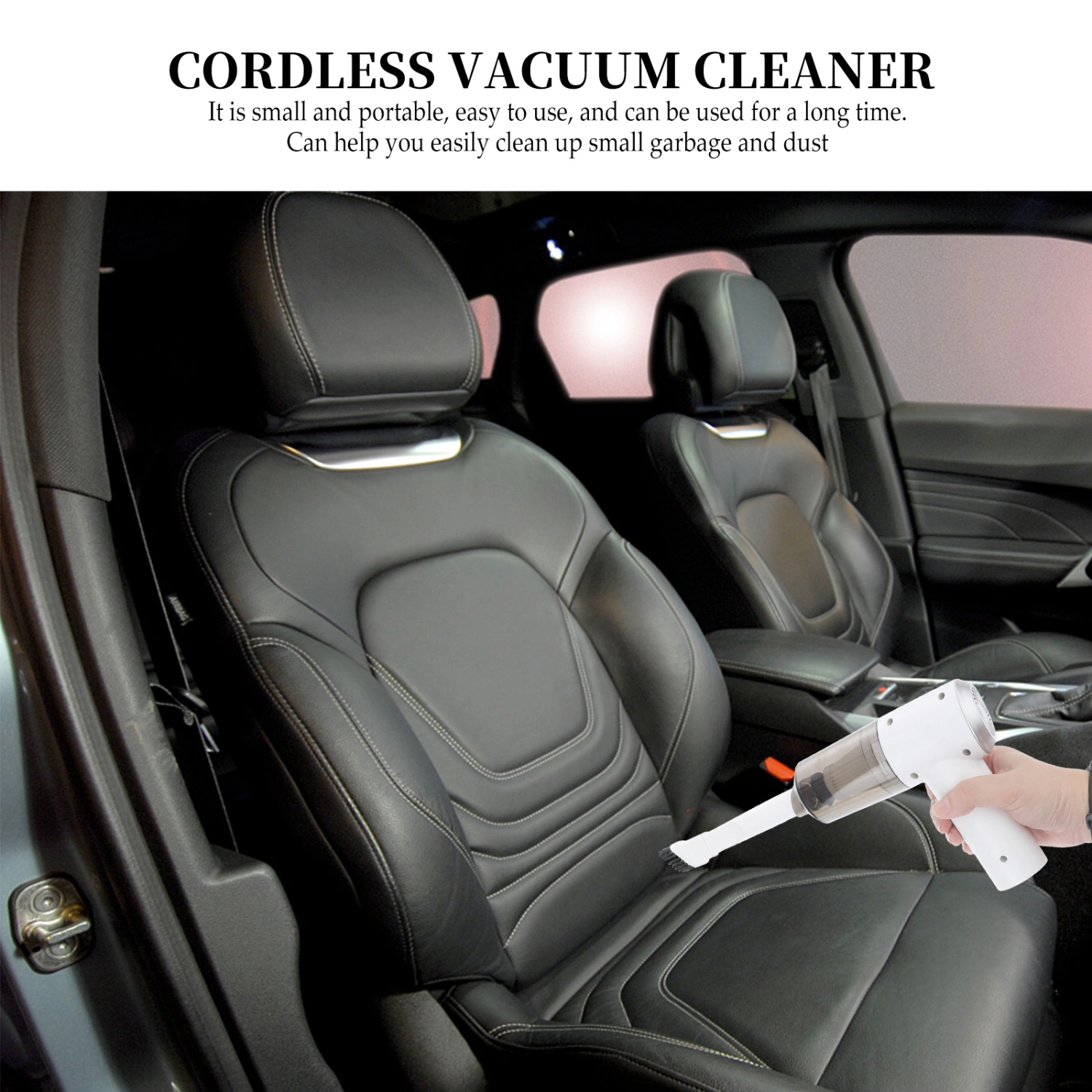 USB Rechargeable Dust Collector Cordless Automobile Vacuum with LED Light