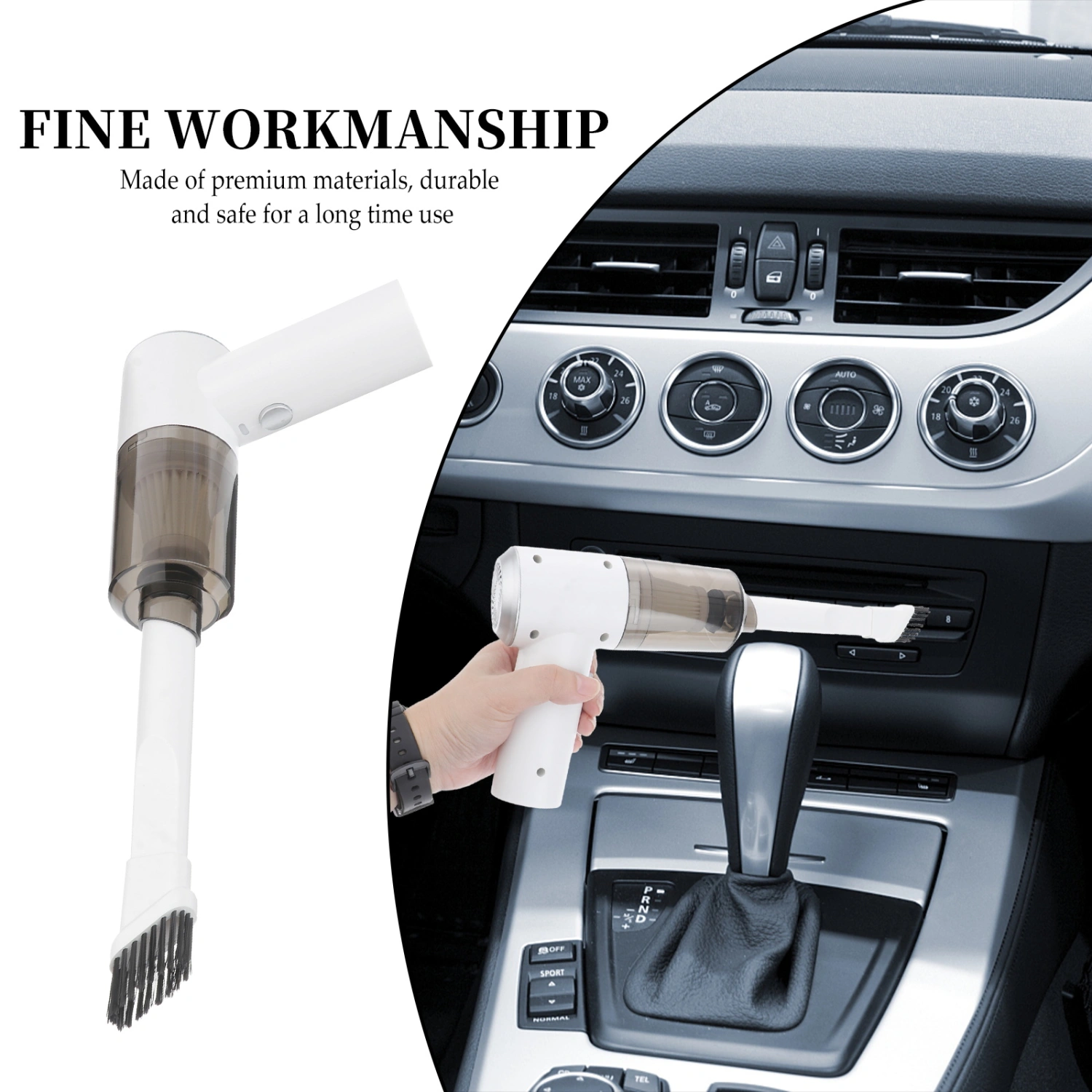 USB Rechargeable Dust Collector Cordless Automobile Vacuum with LED Light
