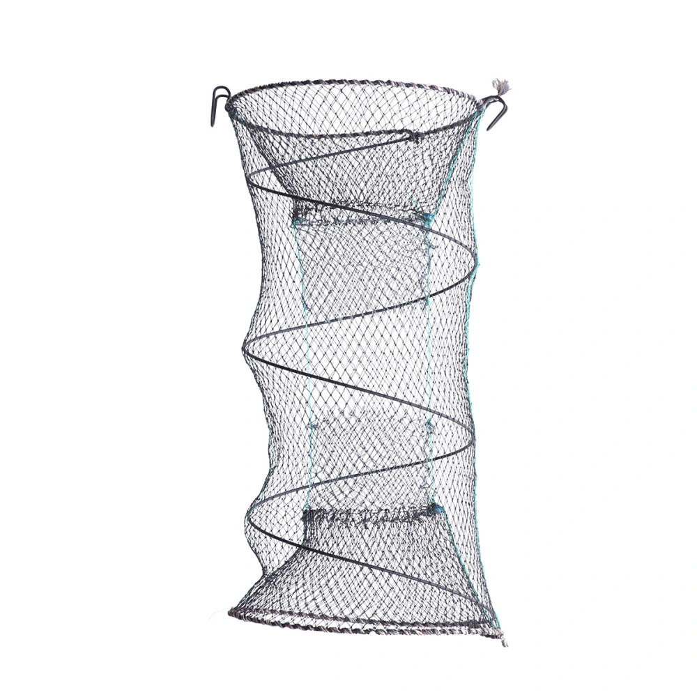 Foldable Bait Cast Mesh Trap Net Plastic Coating Portable Fishing Landing Net Shrimp Cage for Fish Lobster Prawn Minnow Crayfish Crab - 30x60cm