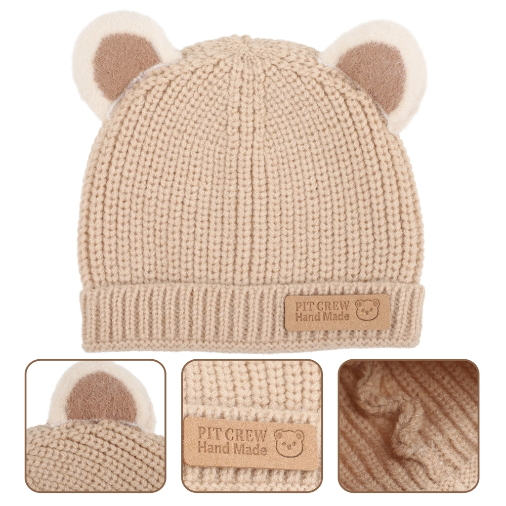 Baby Winter Hat Lovely Kids Knitting Hat Warm Keeping Hat Decorative Baby Windproof Hat