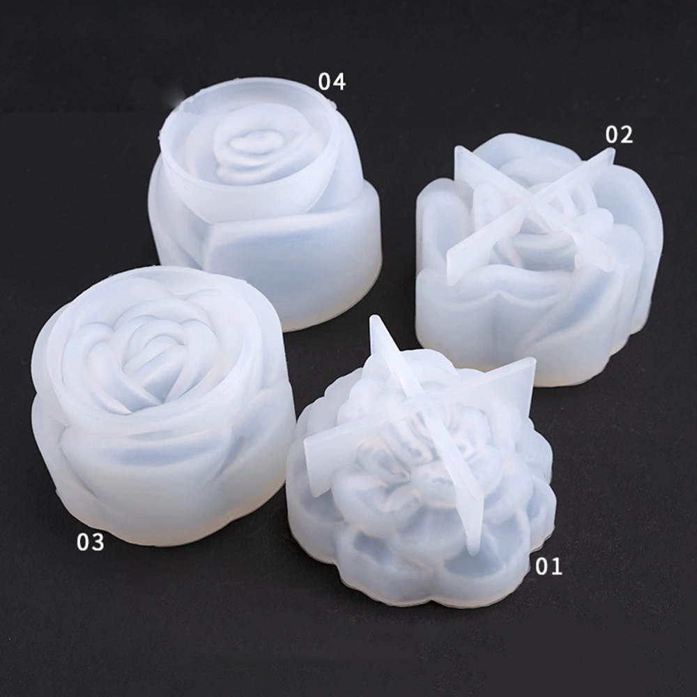 4PCS DIY 3D Flower Shaped Silicone Mold Multifunctional DIY Crystal Drop Mold Delicate Flower Silicone Mold Creative DIY Jewelry Making Mold for Studio Store Cafe Use White Style 3