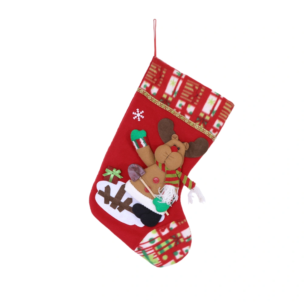 Creative Christmas Socks Gift Bag Hanging Storage Bag Candy Pouch Festive Container Tree Hanging Ornamen for Children - Elk