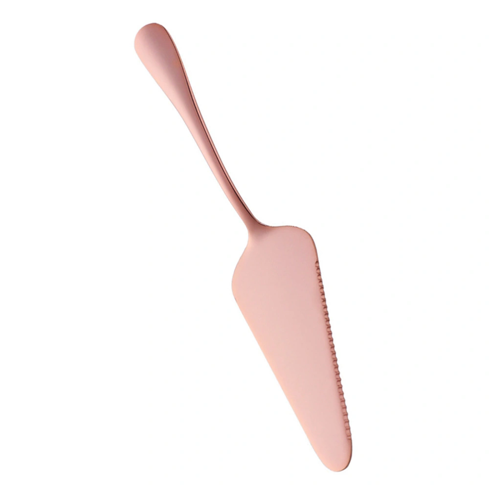 Simple Stainless Steel Serrated Cake Shovel Baking Tool Pizza Cheese Cream Shovel for Kitchen (Rose Gold)