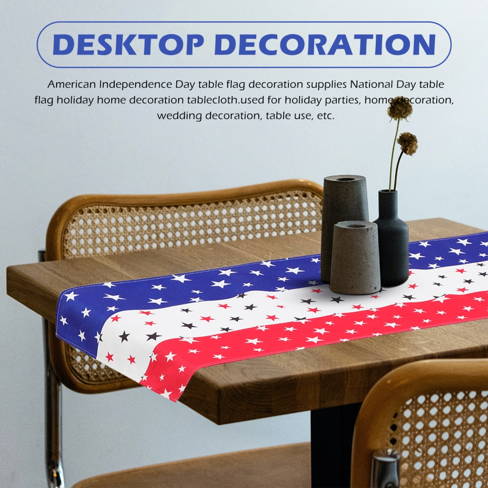 American Flag Independence Day Table Runner Waterproof and Anti-skid Table Runner