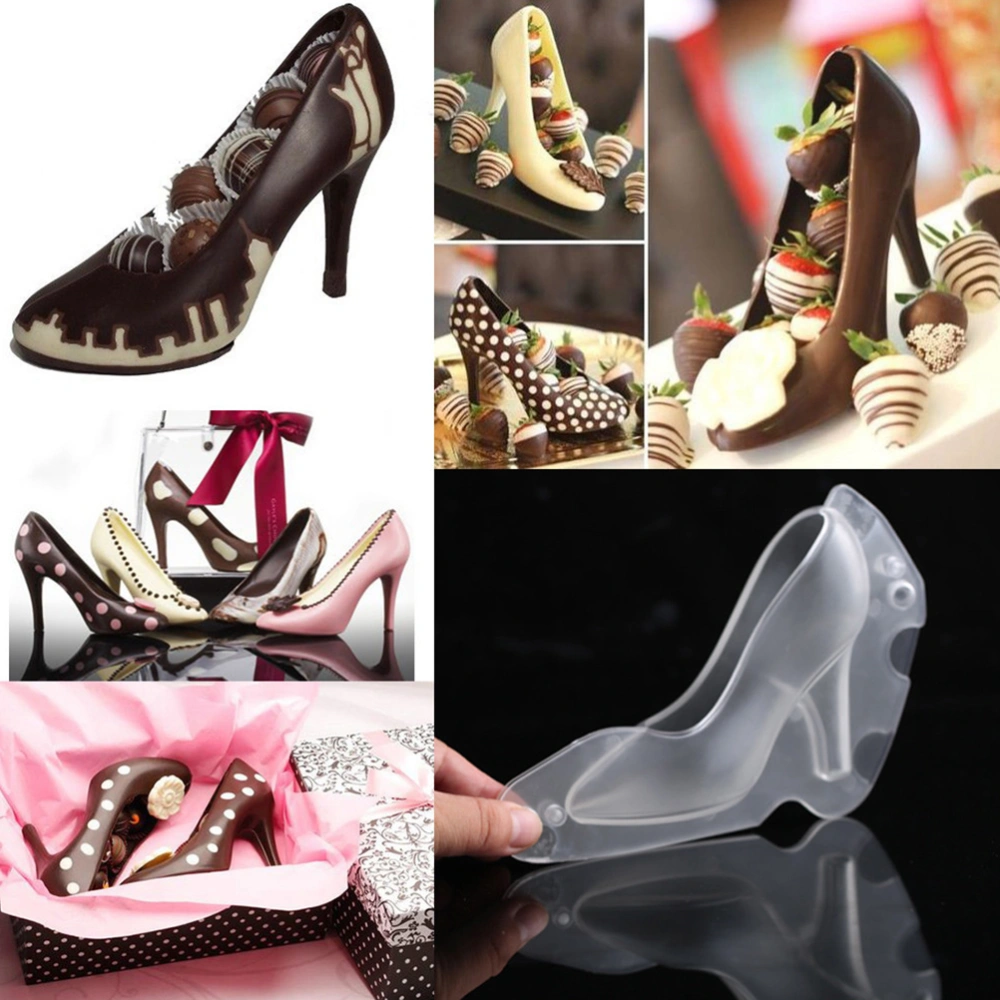 3D High-Heeled Shoes Mold Plastic Chocolate Mold Reusable Chocolate Mold