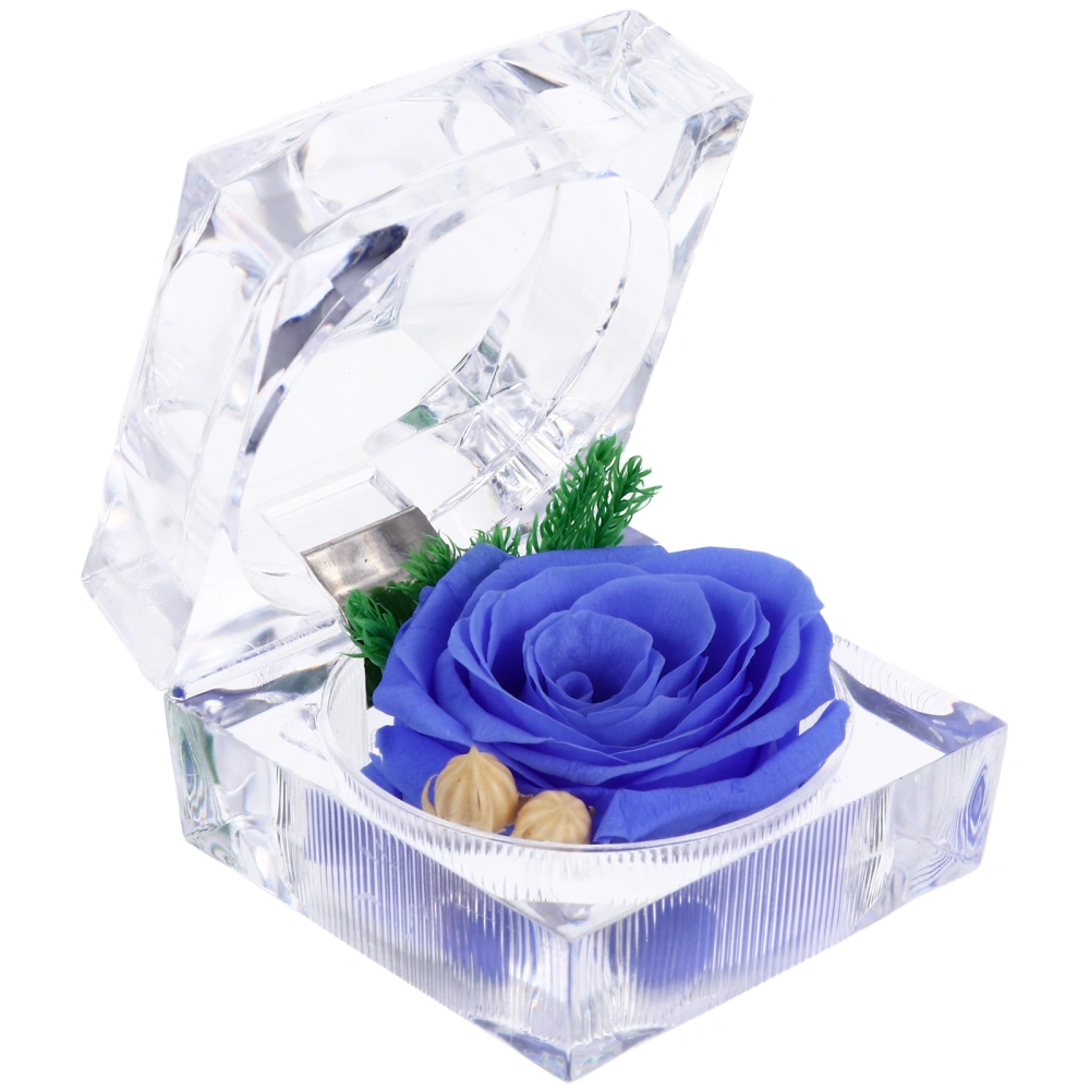 1pc Delicate Preserved Flower Box Chic Jewel Case Romantic Rose Bud Jewel Case