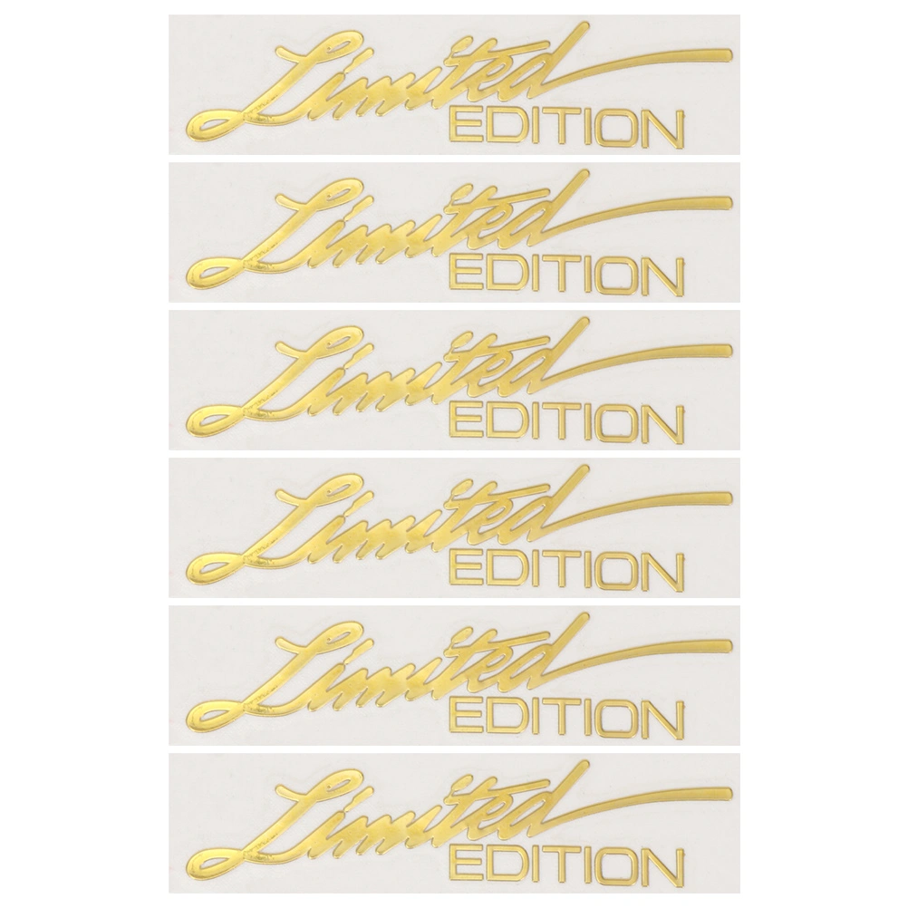 6pcs Car Emblem Reflective Stickers Limited Edition Car Sticker Car Decorative Accessories
