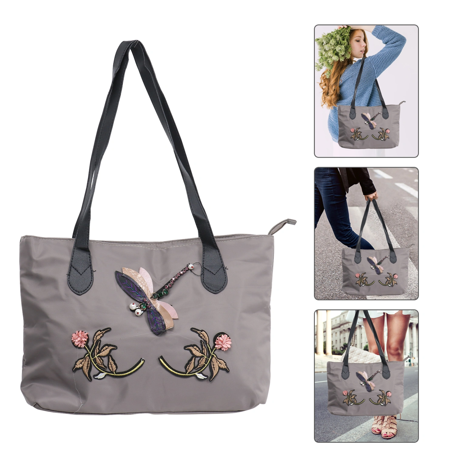 1pc Oxford Cloth Casual Shoulder Bag Tote Bag Shopping Bag for Women Girls Lady