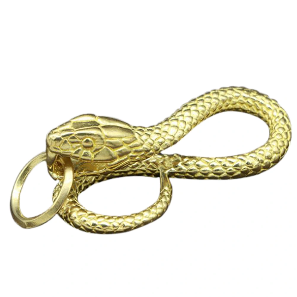 1Pc Chic Copper Snake Keychain Pendant DIY Bag Pendant Key Ring Pendant (Yellow)