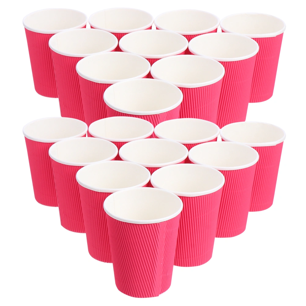 1 Set 20 Pcs Paper Cups Wedding Celebration Disposable Cups Corrugated Board Cups Tableware