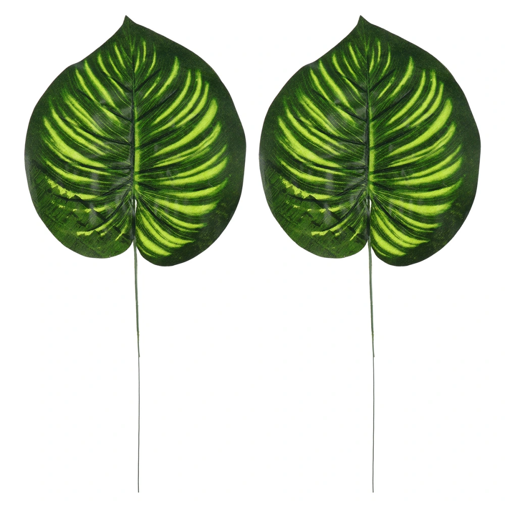 2 Pcs Artificial Leaves Green Single Leaf for Home Kitchen Party Decorations Handcrafts (Apple Leaf)