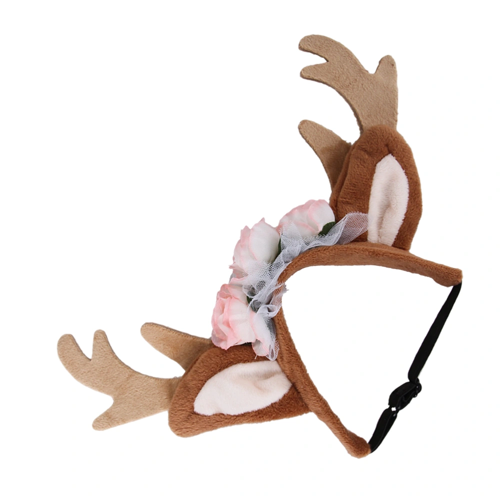 1pc Christmas Cat Hair Christmas Elk Horn Headband Creative Pet Elk Antler Hair for Kitten Dog Wearing Size L