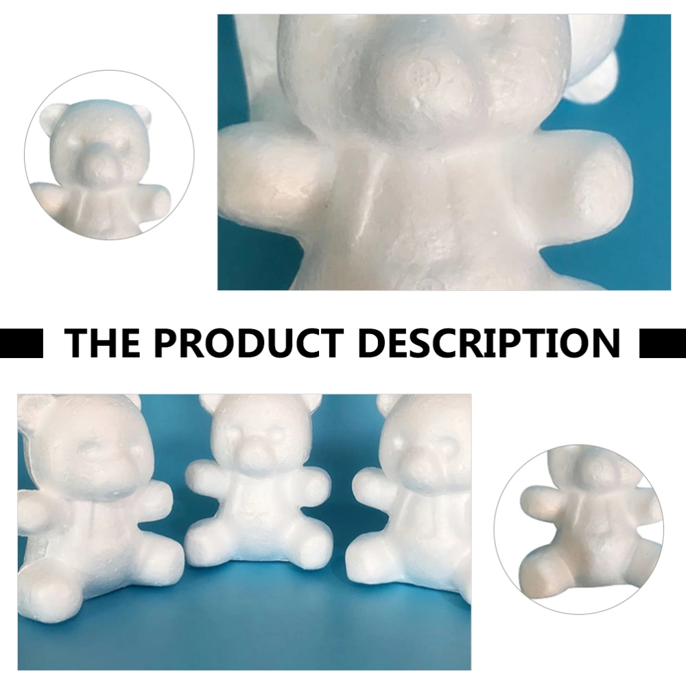 5pcs Teddy Bear Shape  Art Crafts Blank White DIY Mold Sculpture