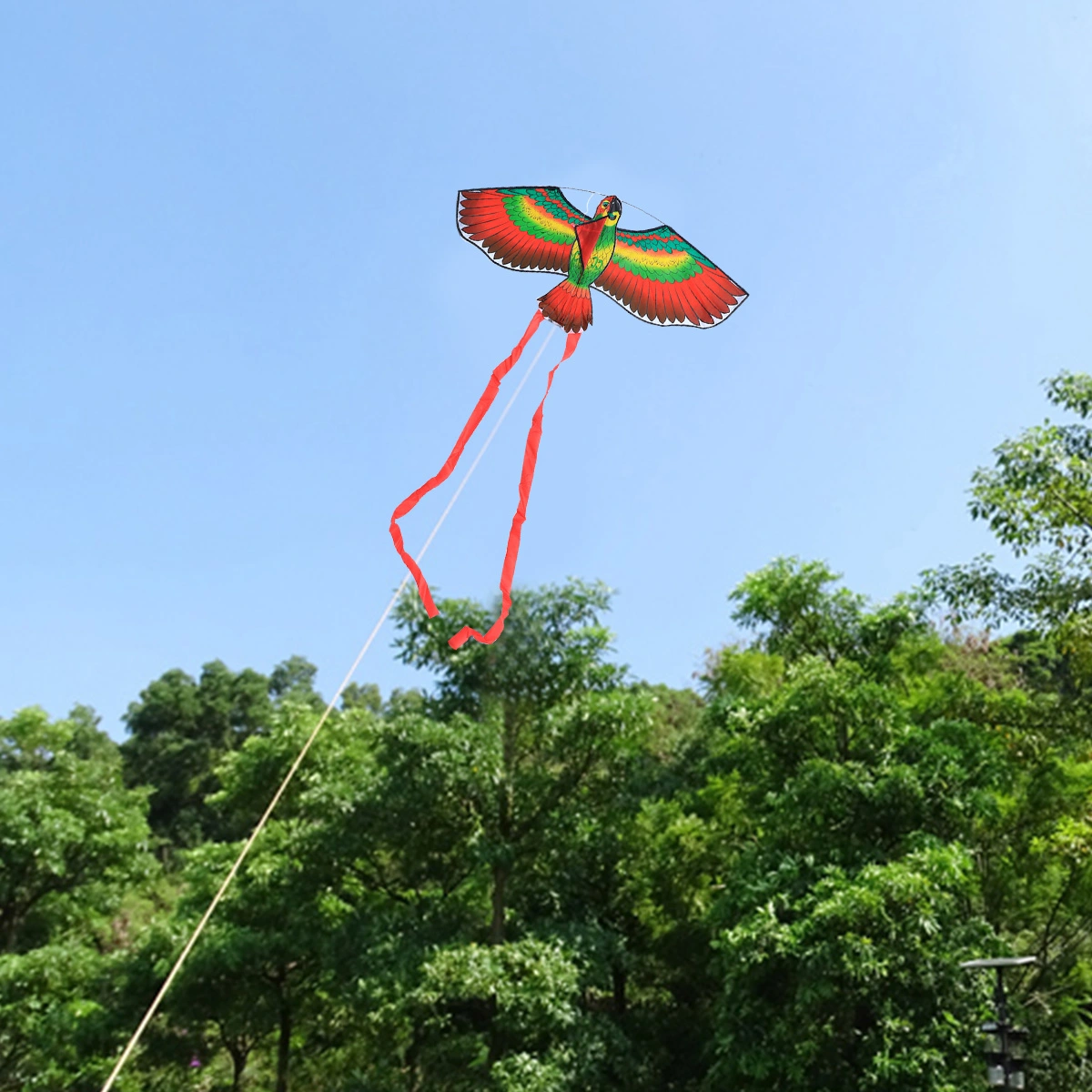 Red Parrot Kites for Kids Lovely Cartoon Small Children Love Animal Kites with 50M Flying Line (Red)