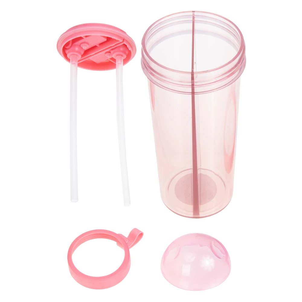 Leak Proof Water Bottle Sports Dual Drinks Container Kids Portable Straw Bottle