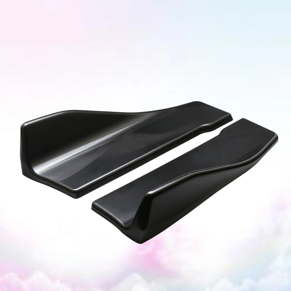 1 Pair 35cm Car After Shovel Carbon Fiber Pattern Air Universal Bright Car Modified Cornerite Spoiler (Black)