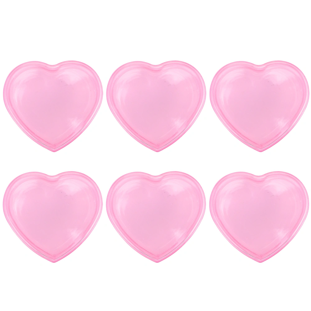 6pcs Creative Candy Boxes Heart Shape Plastic Storage Case Gift Box Party Supplies for Wedding Birthday (Pink)