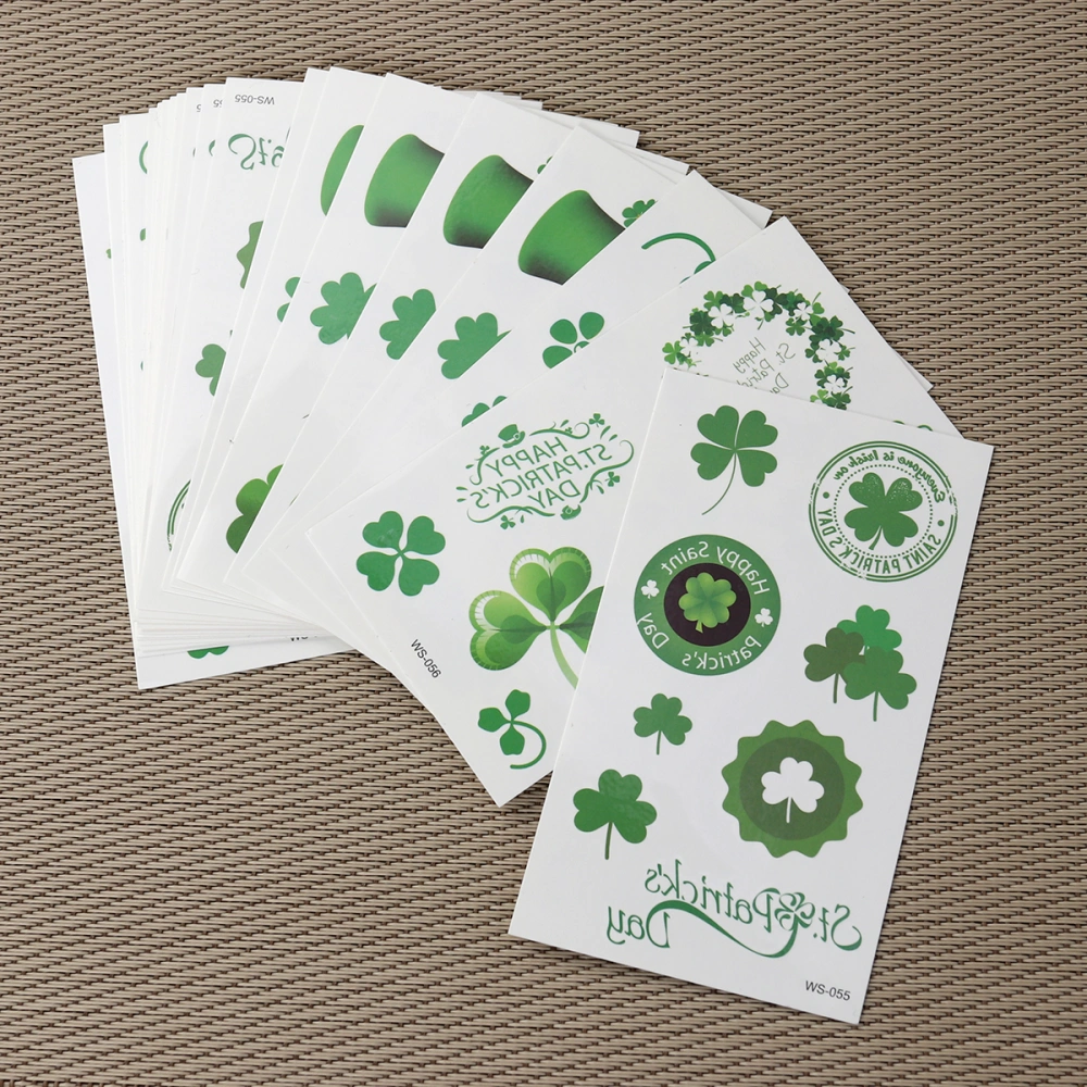 50pcs St. Patrick's Day Sticker Creative Waterproof Beautiful Decor Sticker for Festival Party Club (WS-053, WS-054, WS-055, WS-056, WS-080 10 Sheets per Pattern)